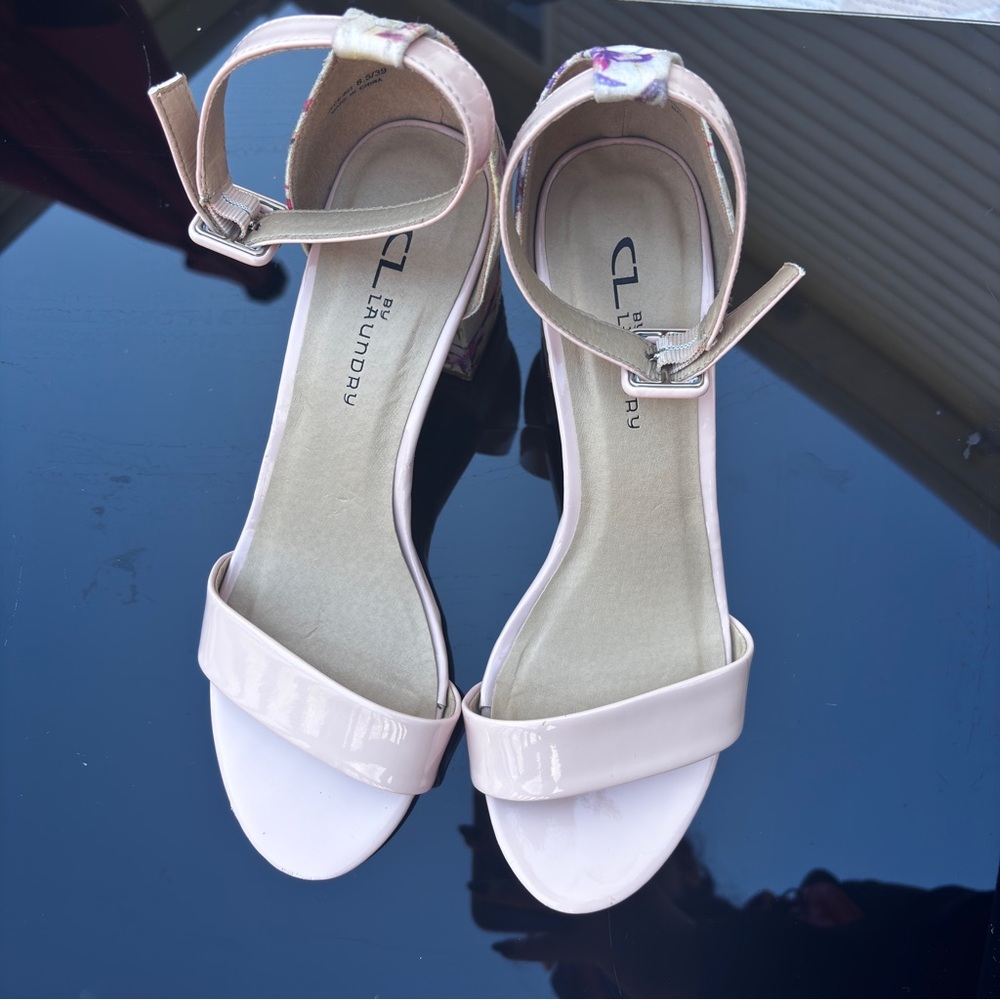 CL by Laundry Pink Floral Block Heels - Picture 2 of 8